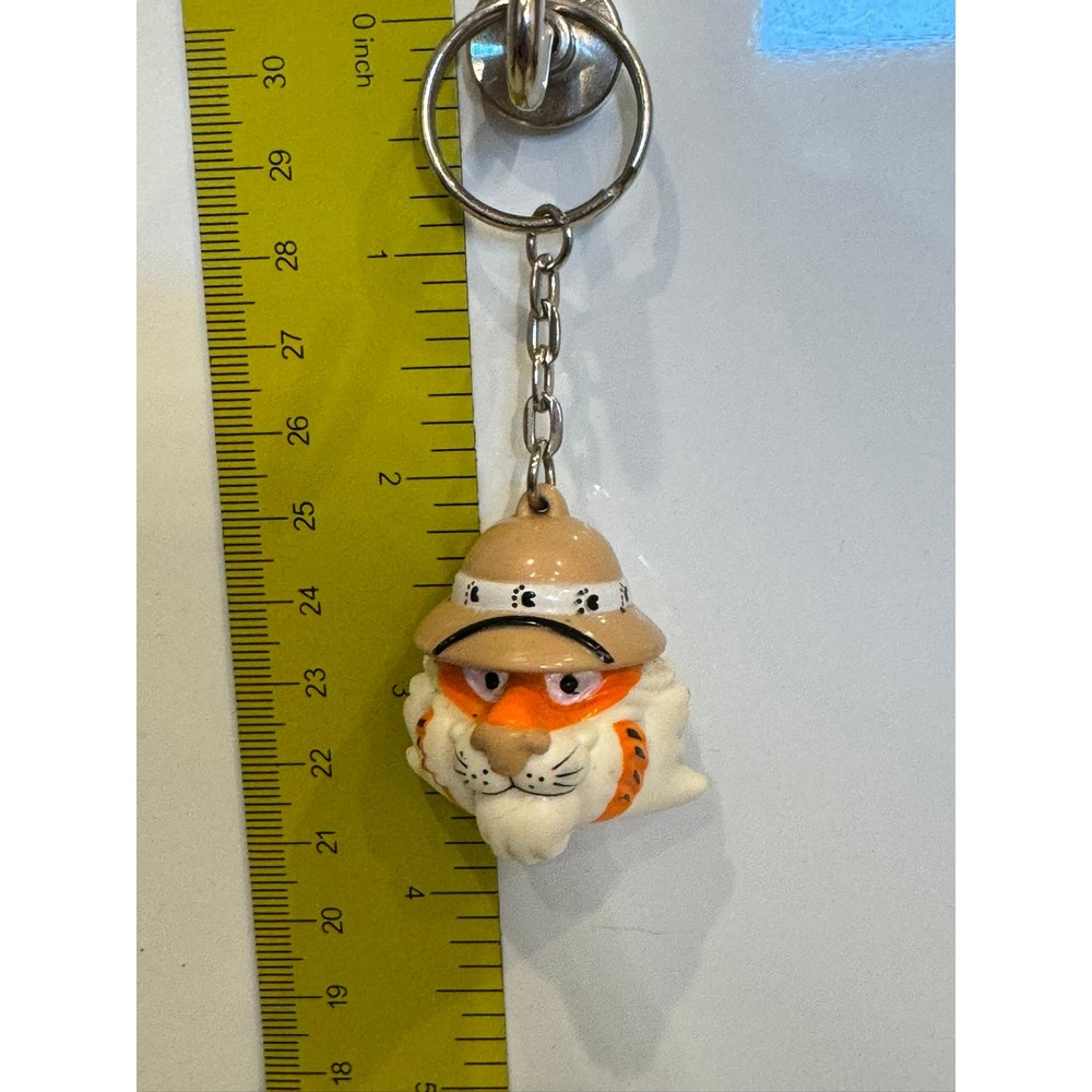 Vintage 1997 Exxon Tiger Safari Pith Hat Keychain Advertising Collectible PVC
